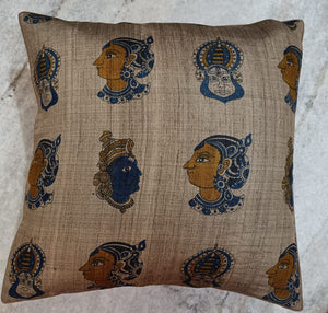 Chehre Pure Silk Upcycled Ethnic Cushion Cover (Single Piece)