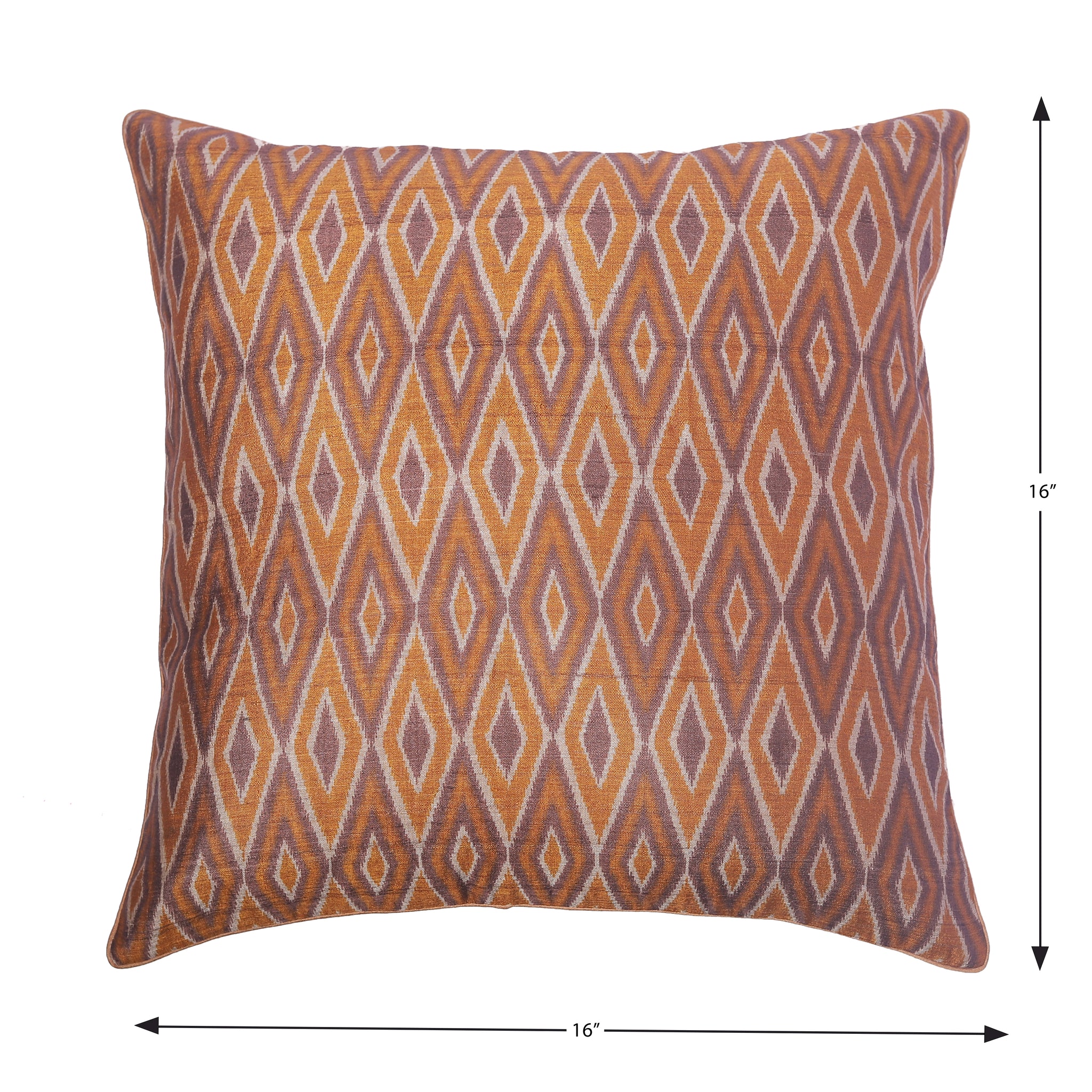Kyyarii Pure Silk Ikat Print Cushion Covers 16 x 16 Inch (Single piece)