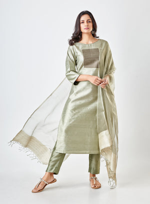 Mid Length Pale Green Kurta Shalwar Kameez Stitched Traditional Women Dress  | eBay