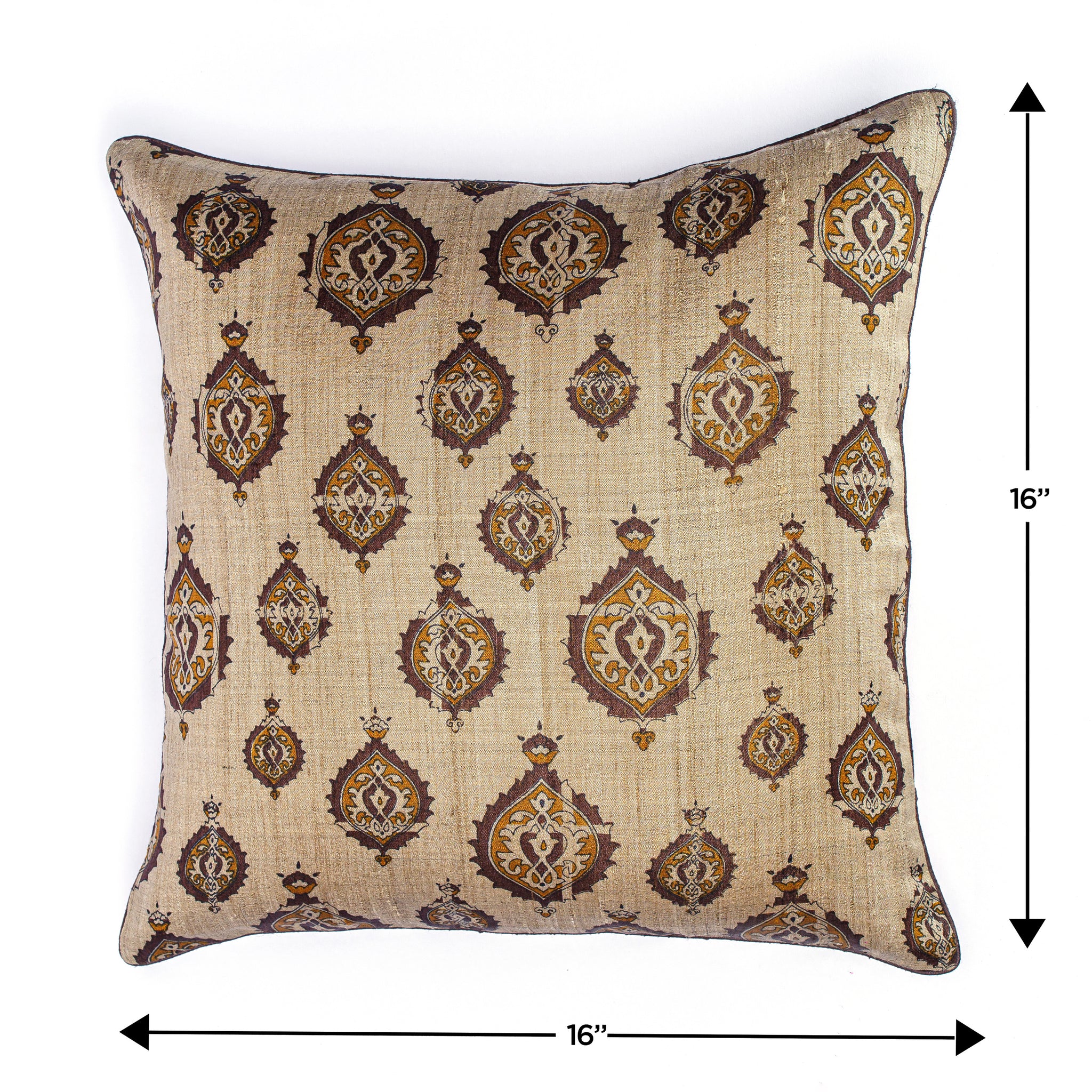 Kyyarii Handwoven print Pure Silk Cushion Covers (Single piece)