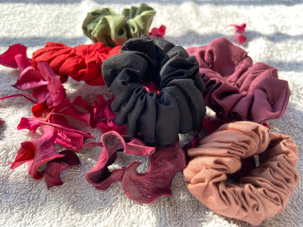 Silk Scrunchies (set of five)