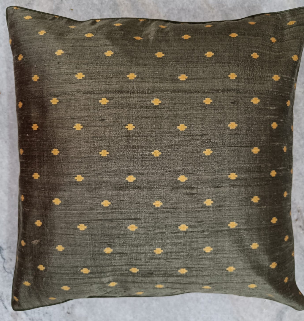 Hare Boote Pure Silk Upcycled Ethnic Cushion Cover (Single Piece)