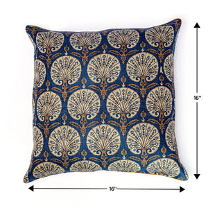 Kyyarii Pure Silk floral Print Cushion Cover 16 x 16 Inch (Single piece)